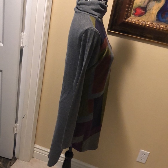 💜Go Couture Block color, retro lightweight knit turtle neck tunic - Picture 4 of 10